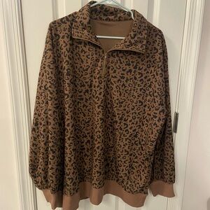Leopard Print Pullover Sweater